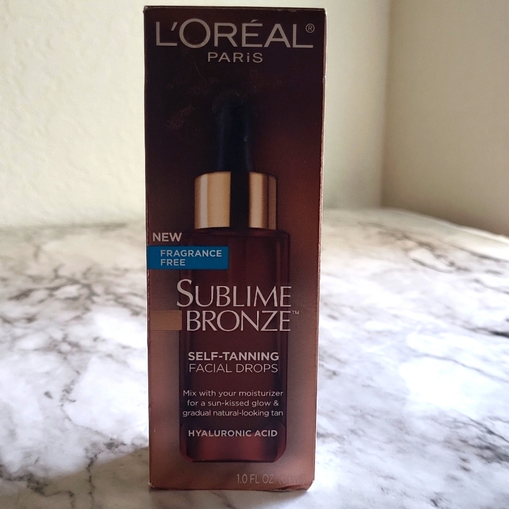 L'Oreal Sublime Bronze Self Tanning Facial Drops Hyaluronic Acid 1.0 Fl Oz